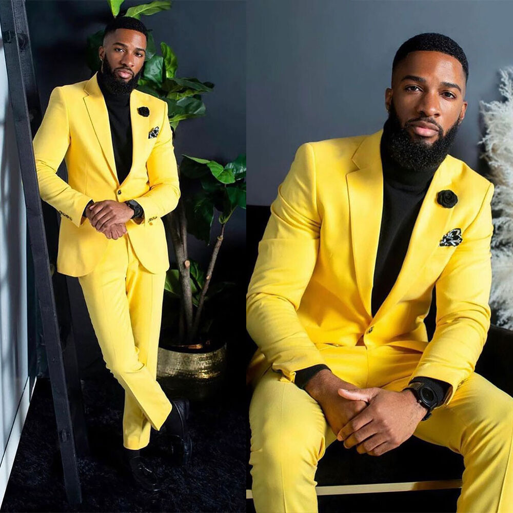 Formal Wear For Men Yellow - Ternos Amarelos Masculinos Slim Fit de