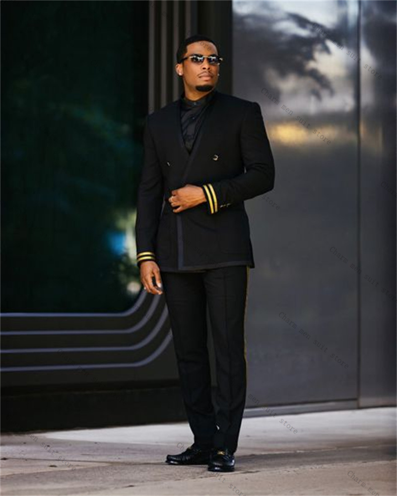 Formal Wear For Men Yellow - Conjunto de terno masculino preto, 2