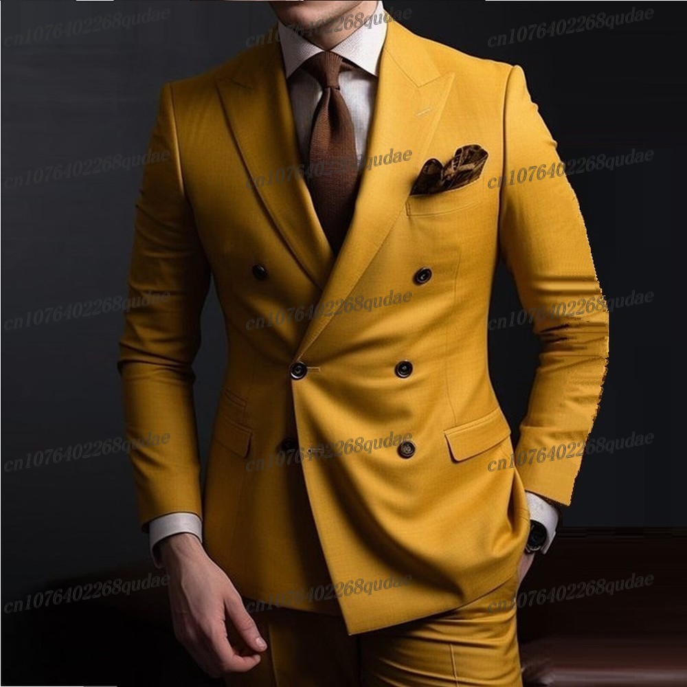Formal Wear For Men Yellow - Amarelo escuro ocasião formal terno masculino