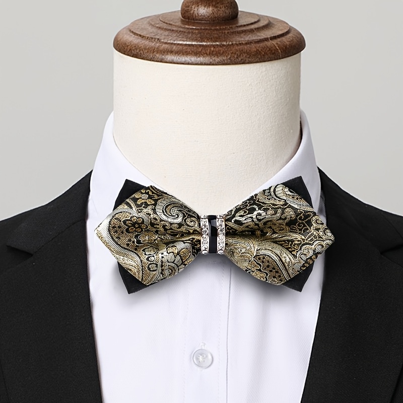 Formal Wear For Men Yellow - Gravata Borboleta Masculina de Cetim Jacquard