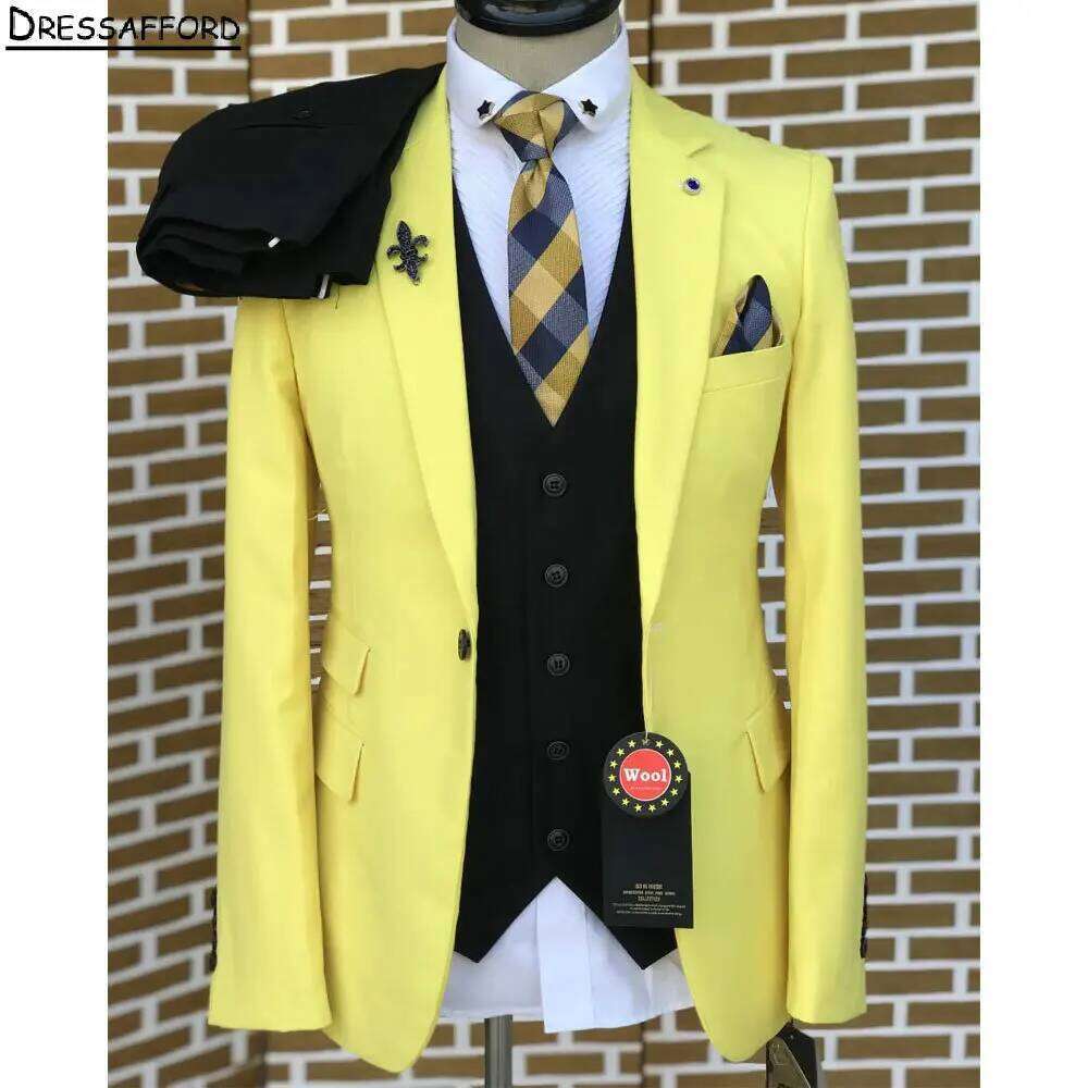Formal Wear For Men Yellow - Ternos Elegantes Amarelos para Homens, Trajes