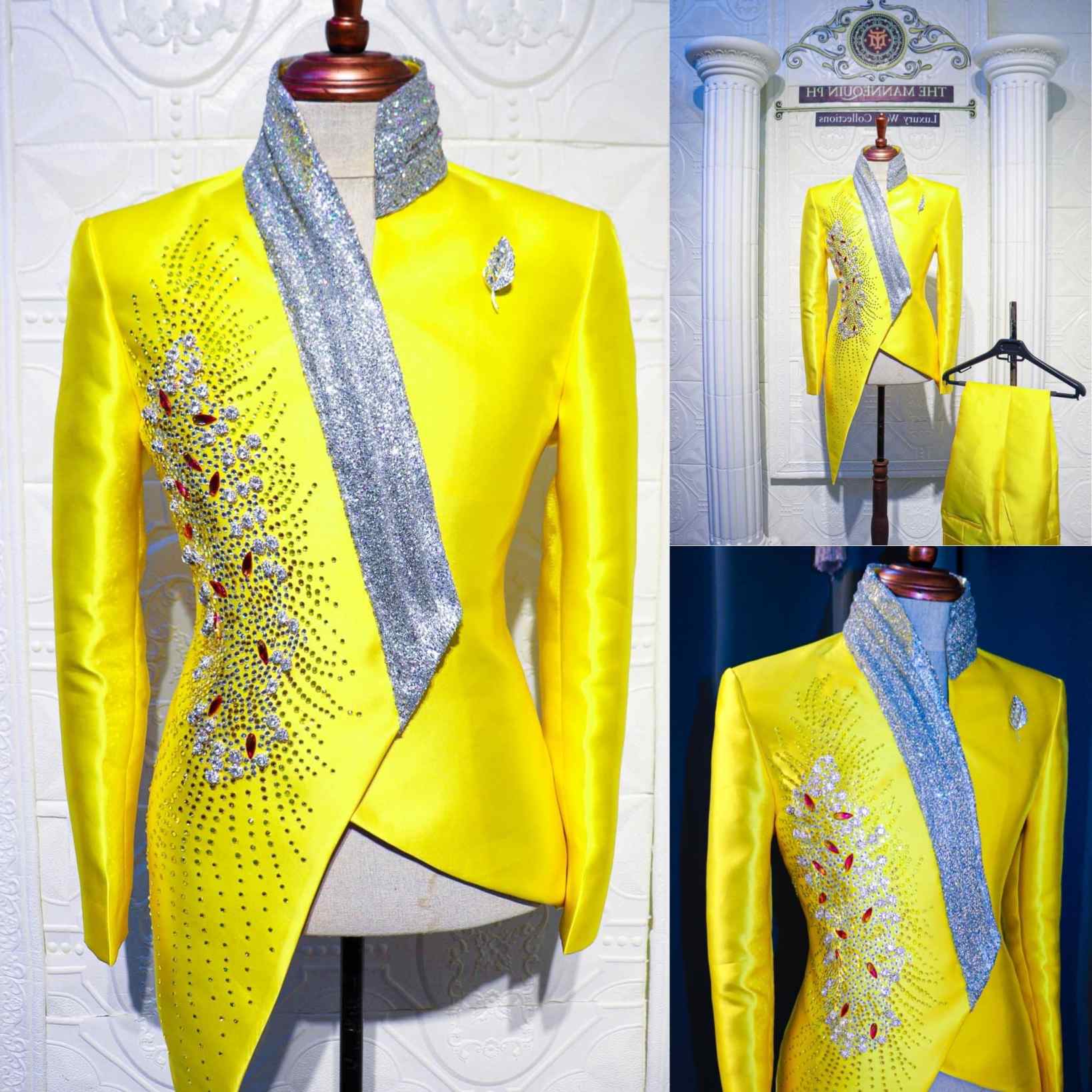 Moda amarelo casamento smoking - Formal Wear For Men Yellow avaliação e preço