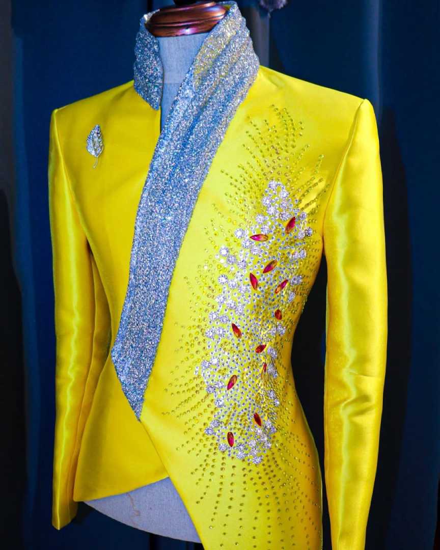 Moda amarelo casamento smoking - Formal Wear For Men Yellow avaliação e preço