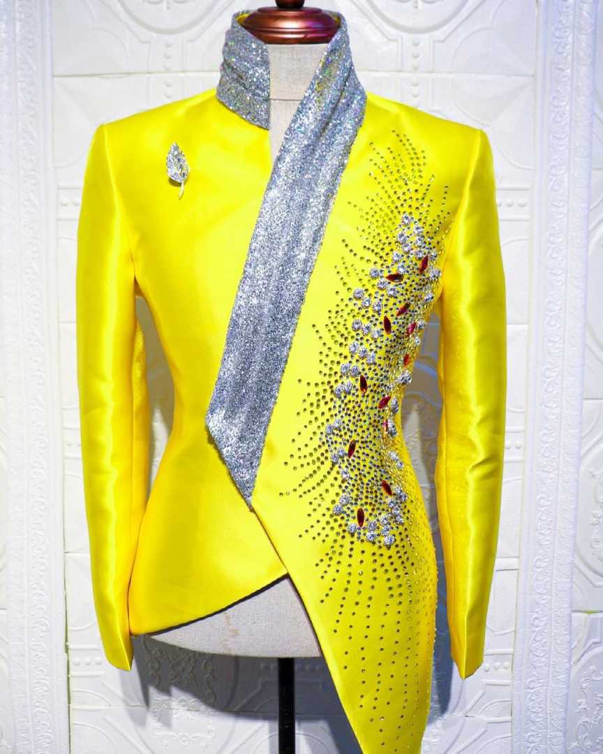 Moda amarelo casamento smoking - Formal Wear For Men Yellow avaliação e preço