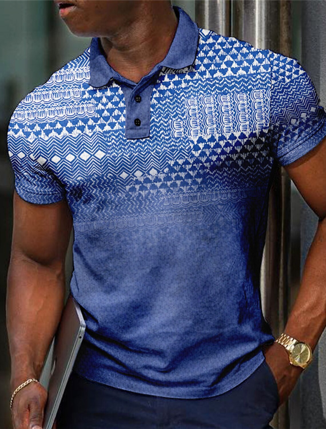 Moda masculina xadrez polo cam - Men'S Polo Formal Wear avaliação e preço