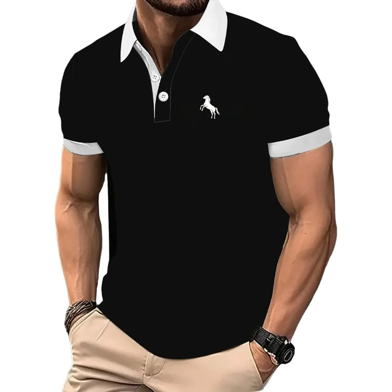 Camisa polo masculina, manga c - Men'S Polo Formal Wear avaliação e preço