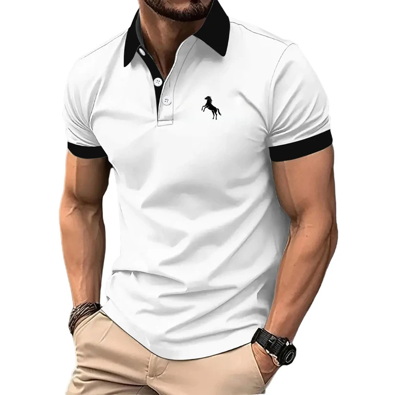 Camisa polo masculina, manga c - Men'S Polo Formal Wear avaliação e preço