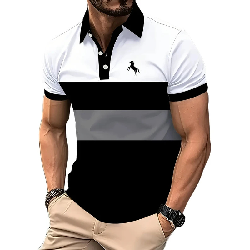 Camisa polo masculina, manga c - Men'S Polo Formal Wear avaliação e preço