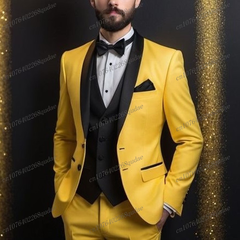 Novo amarelo e preto formal te - Formal Wear For Men Yellow avaliação e preço